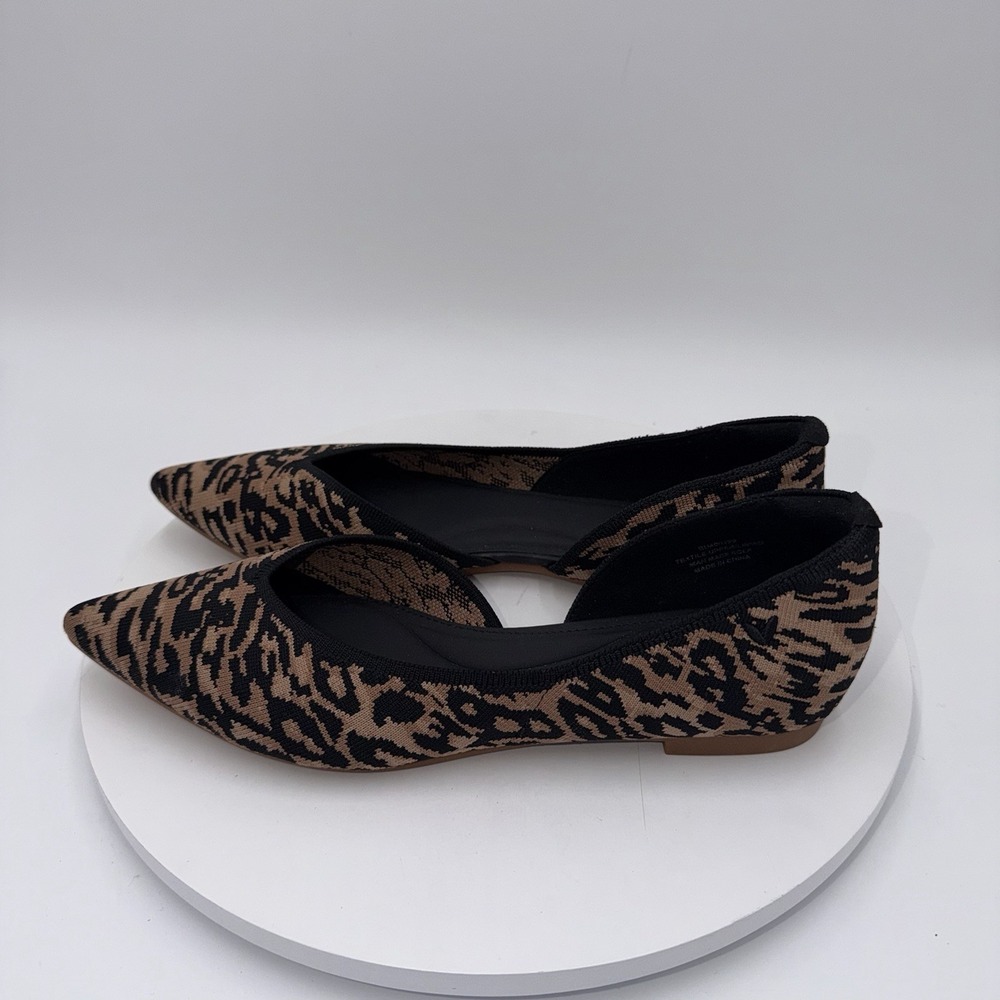 VIVAIA Melia Leopard Pointed Toe Flats Women 9 EU 40 Knit Comfort